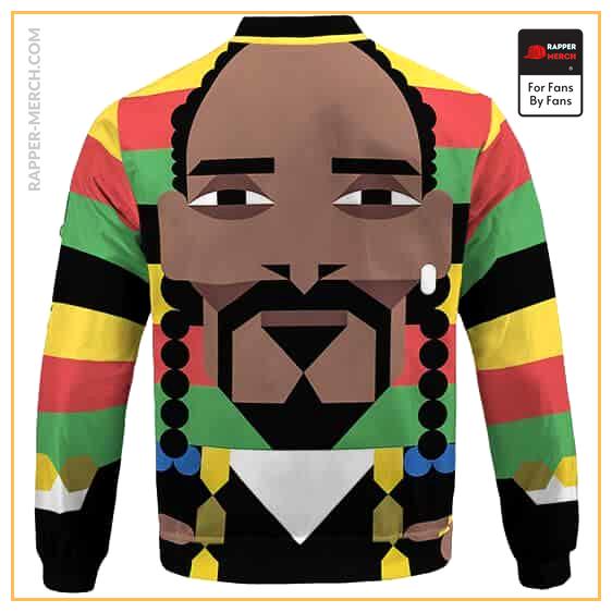 Rastafarian Color Snoop Dogg Geometric Portrait Letterman Jacket RM0310