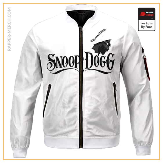 Awesome Snoop Doggy Dogg in White Dope Bomber Jacket RM0310