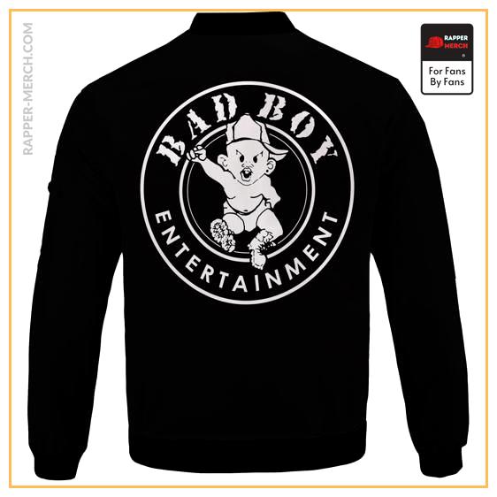 Biggie Bad Boy Entertainment Logo Black Bomber Jacket RP0310