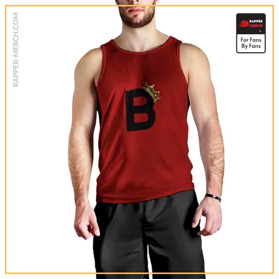 Biggie Crown B Logo Bloody Red Sleeveless Shirt RP0310