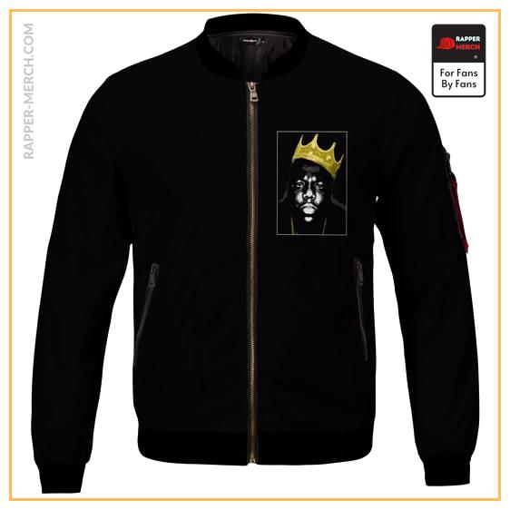 Biggie Smalls Gold Crown Awesome Black Bomber Jacket RP0310