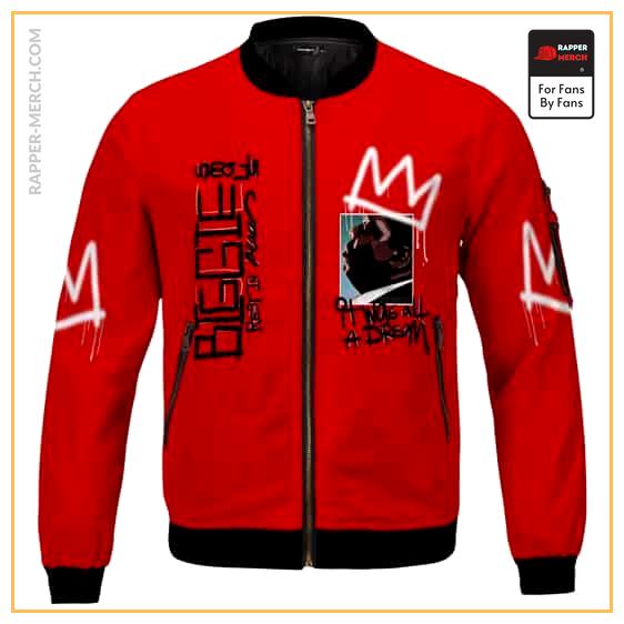 Biggie Smalls Tribute It Was All A Dream Red Bomber Jacket RP0310