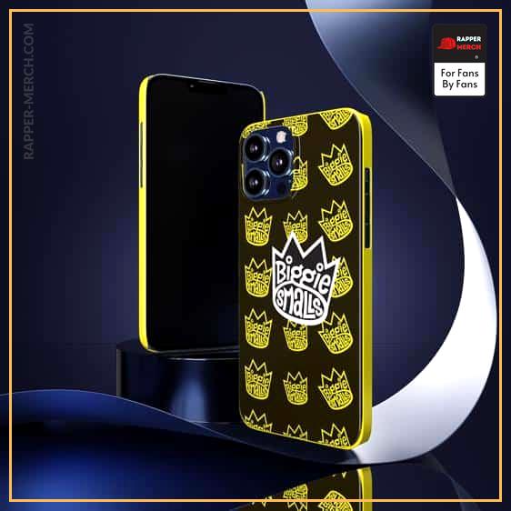 Biggie Smalls Yellow Crown Pattern Black iPhone 13 Case RP0310
