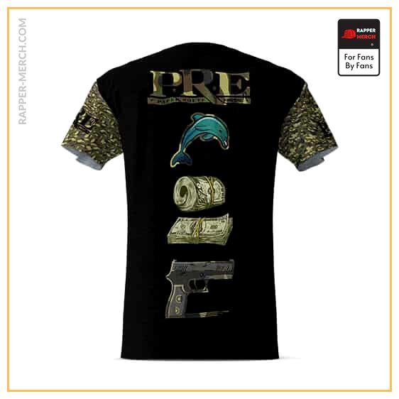 Blu Boyz P.R.E. Logo Dolphin Gun Money Camo Black T-shirt RM0310