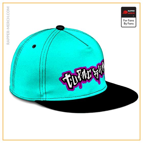 Cool Tupac Shakur Graffiti Drip Style Neon Blue Snapback RM0310