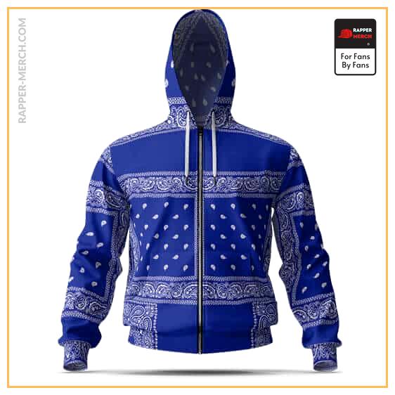 Crip Gangsta Snoop Dogg Blue Bandana Epic Zipper Hoodie RM0310