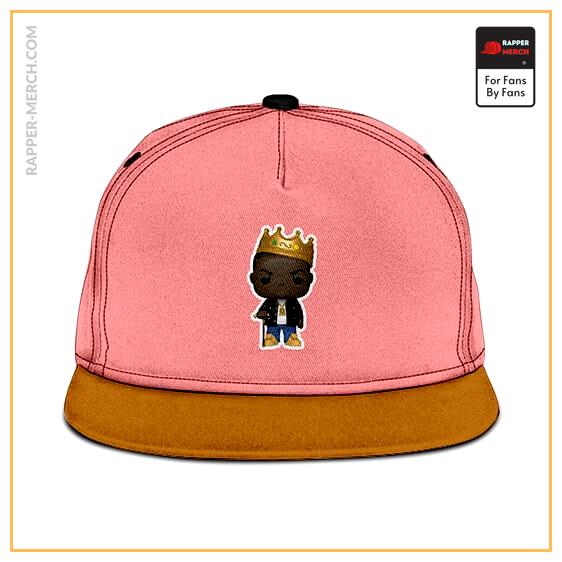 Crowned King Biggie Smalls Chibi Style Pink Snapback Hat RP0310