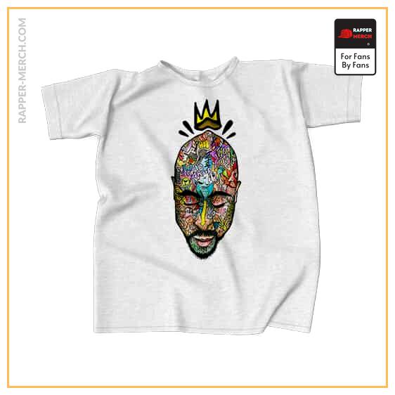 Crowned King Tupac Face Doodle Art T-Shirt RM0310