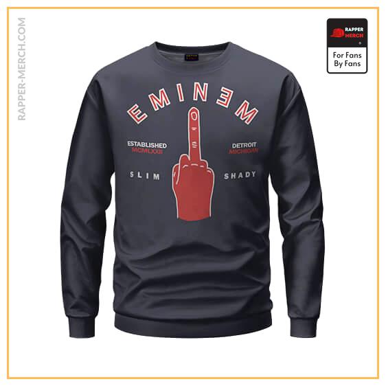 Detroit Rapper Slim Shady Eminem Middle Finger Sweatshirt RM0310