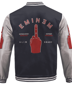 Detroit Rapper Slim Shady Eminem Middle Finger Varsity Jacket RM0310