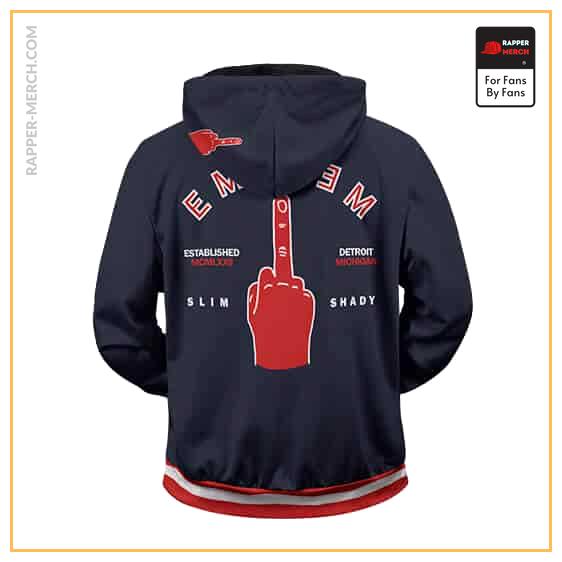 Detroit Rapper Slim Shady Eminem Middle Finger Zip Up Hoodie RM0310
