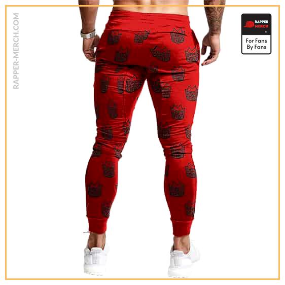 Dope Biggie Smalls Crown Logo Typography Pattern Red Joggers RP0310