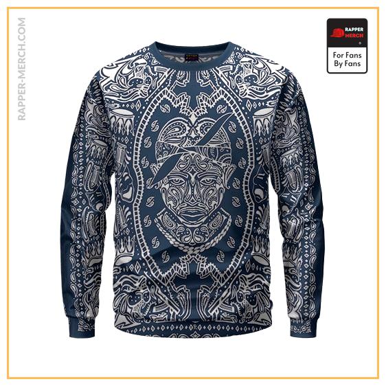 Dope Tupac Amaru Gangsta Blue Bandana Sweatshirt RM0310