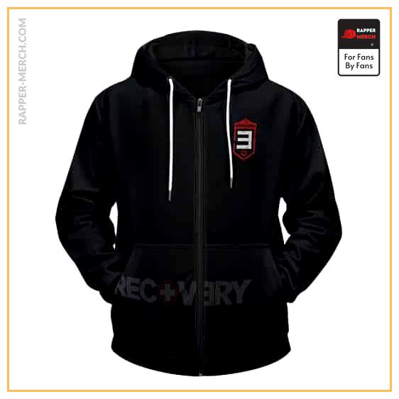 Eminem Album Logo Recovery Black Zip Up Hoodie Jacket RM0310