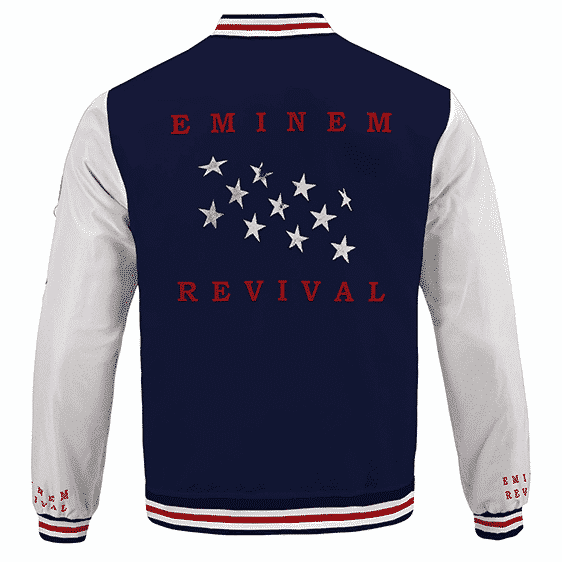 Eminem Album Revival American Flag Inspired Varsity Jacket RM0310
