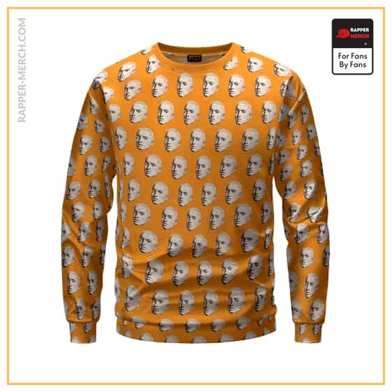 Eminem Head Pattern Slim Shady Yellow Crewneck Sweater RM0310