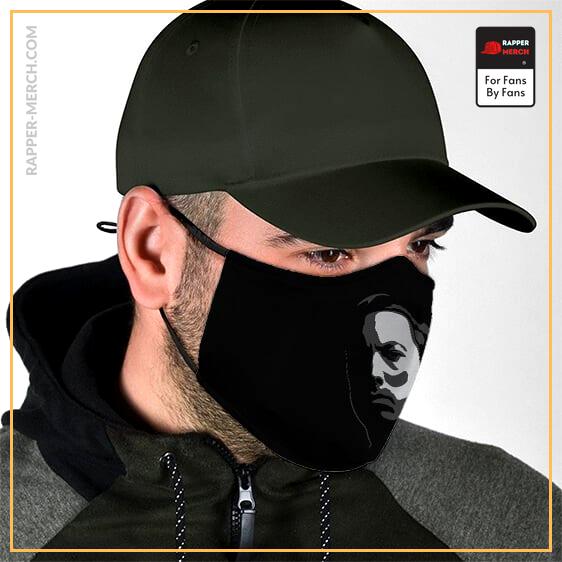Eminem Marshall Mathers Head Minimalist Art Black Face Mask RM0310