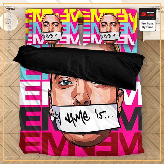 Eminem Multicolor Pattern My Name Is Slim Shady Bed Linen RM0310