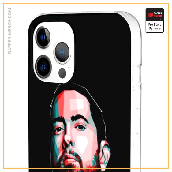Eminem Portrait Artwork Black iPhone 12 Fitted Cover RM0310