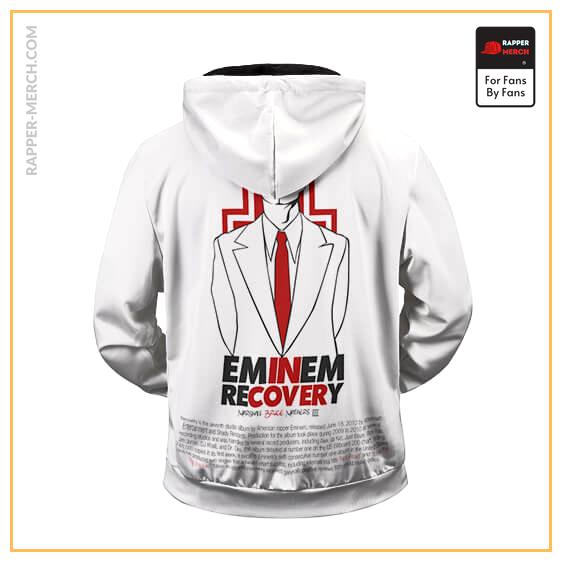Eminem Recovery Album Cartoon Art White Zip Up Hoodie RM0310