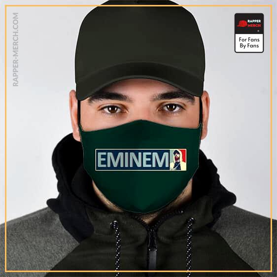 Eminem Wearing Hoodie Typography Art Green Face Mask RM0310