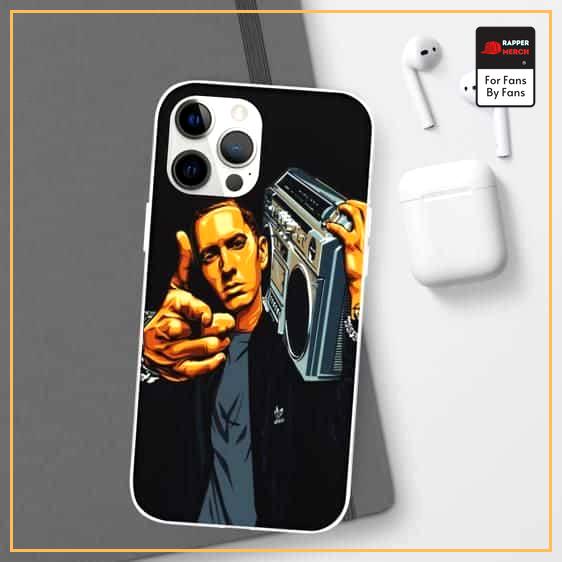 Eminem With His Boombox Badass Black iPhone 12 Case RM0310