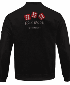 Eminem's Song Role Model Red Dice Logo Black Bomber Jacket RM0310