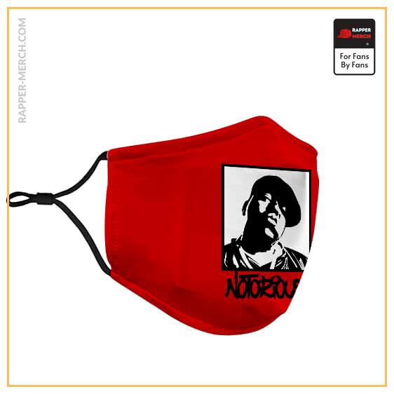 The Notorious B.I.G. Awesome B&W Portrait Red Face Mask RP0310