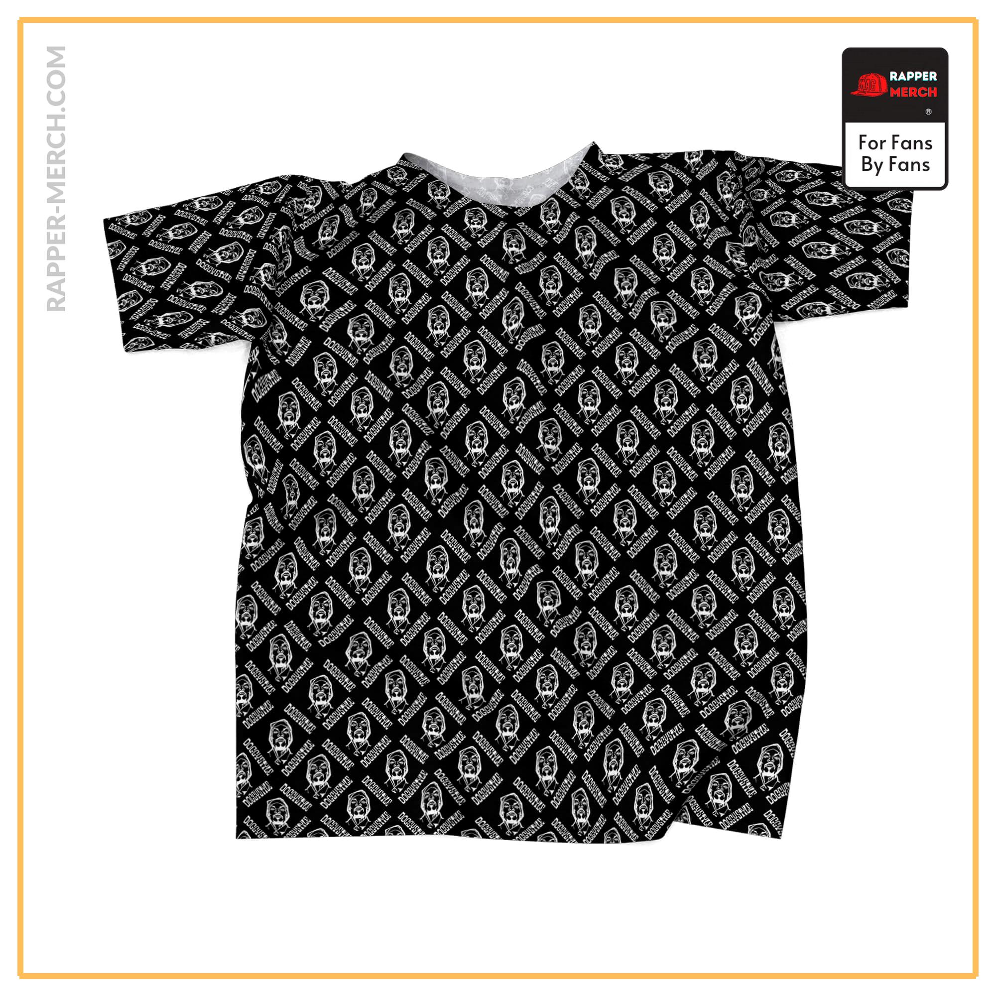 Gangsta Snoop Dogg Icon Pattern Black T-Shirt RM0310