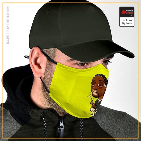 High Snoop Dogg Smoking Joint Yellow-Green Face Mask RM0310