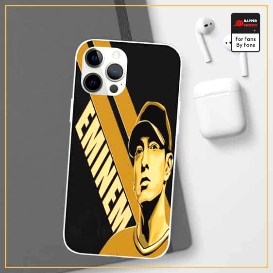 Hip-Hop Rap Icon Eminem Name Logo Yellow iPhone 12 Cover RM0310