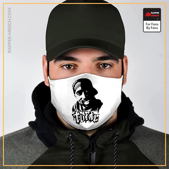 Hip-Hop Rap Icon Tupac Shakur Artwork White Face Mask RM0310