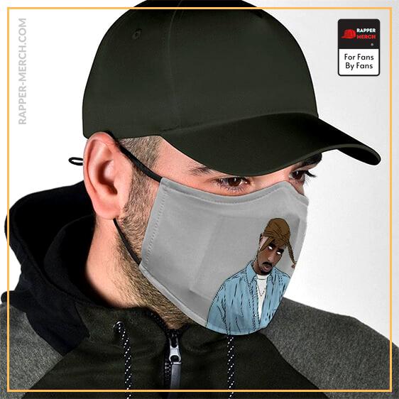 Hip-Hop Rap Legend 2Pac Shakur Gray Filtered Face Mask RM0310