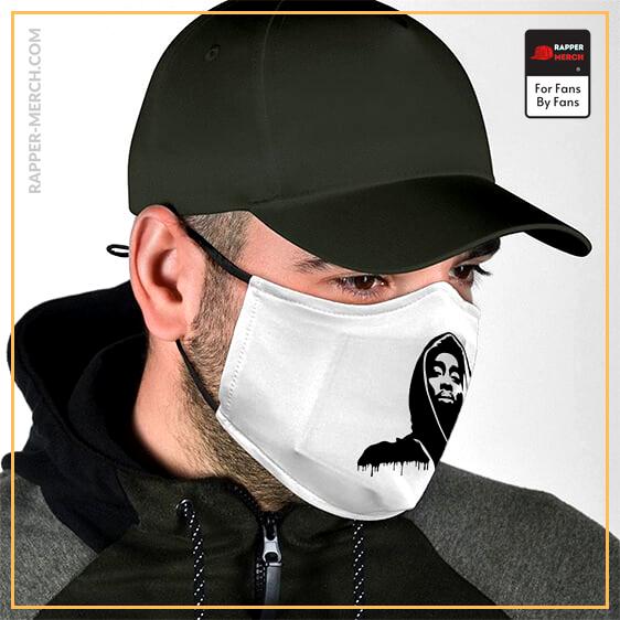 Hip-Hop Rapper 2Pac Shakur Wearing Hoodie White Face Mask RM0310