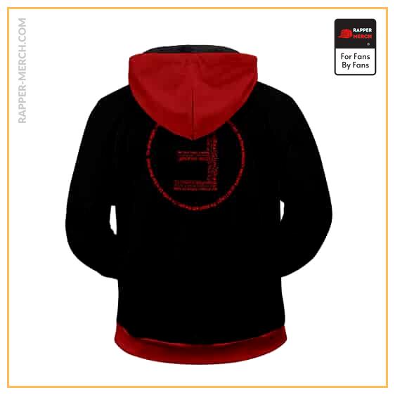Hip-Hop Rapper Eminem Minimalist Logo Black Red Zip Hoodie RM0310