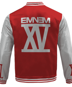 Hip-Hop Rapper Eminem Shady XV Album Logo Red Varsity Jacket RM0310