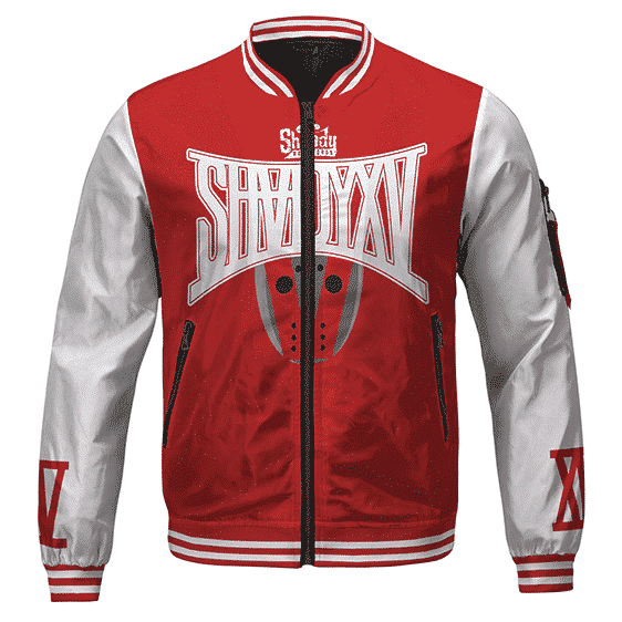 Hip-Hop Rapper Eminem Shady XV Album Logo Red Varsity Jacket RM0310