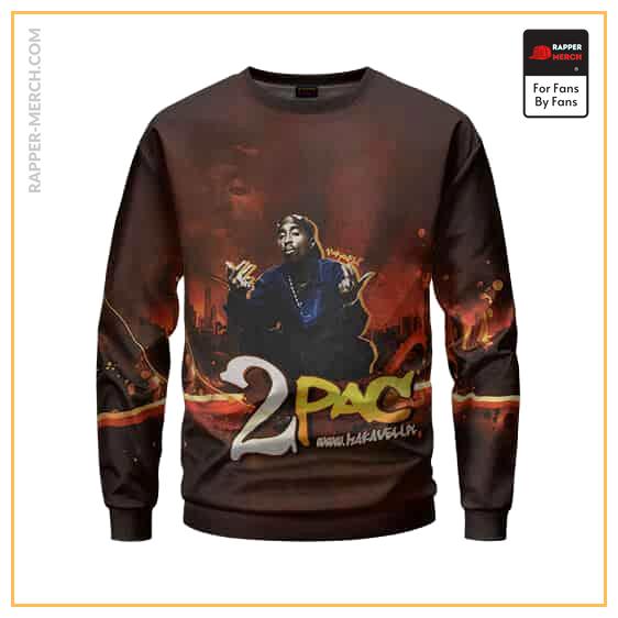 Hip-Hop Rapper Tupac Amaru Fire Art Sweatshirt RM0310