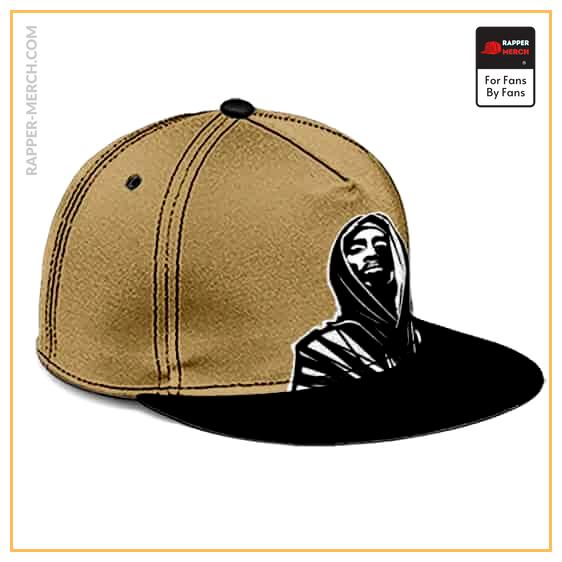 Hooded Tupac Amaru Shakur Logo Design Khaki Snapback RM0310