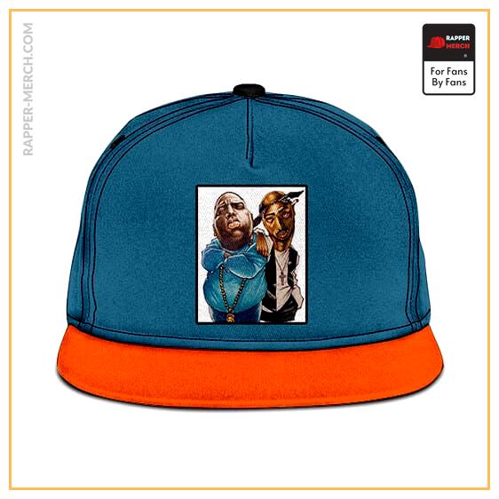 Iconic 90s Rappers Biggie & Tupac Caricature Snapback Cap RM0310