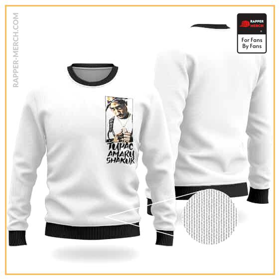 Iconic Rapper Tupac Amaru Shakur Portrait Art Wool Sweatshirt RM0310