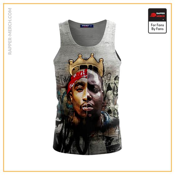 Iconic Rappers Tupac And Biggie Gray Tank Shirt RP0310