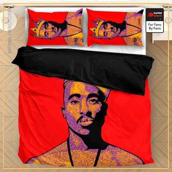 King Tupac Shakur Makaveli Red Purple Awesome Bedding Set RM0310