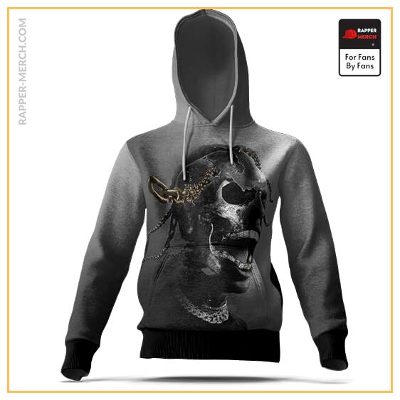 La Flame Skull With Chains Dope Travis Scott Gray Hoodie RM0410