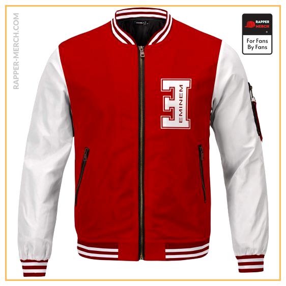 Marshall Mathers Eminem 72 Logo Awesome Red Varsity Jacket RM0310
