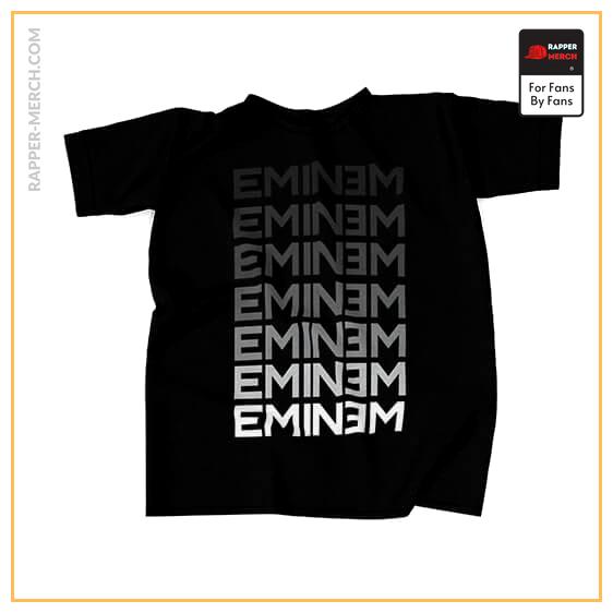 Minimalist Eminem Name Pattern Black T-Shirt RM0310