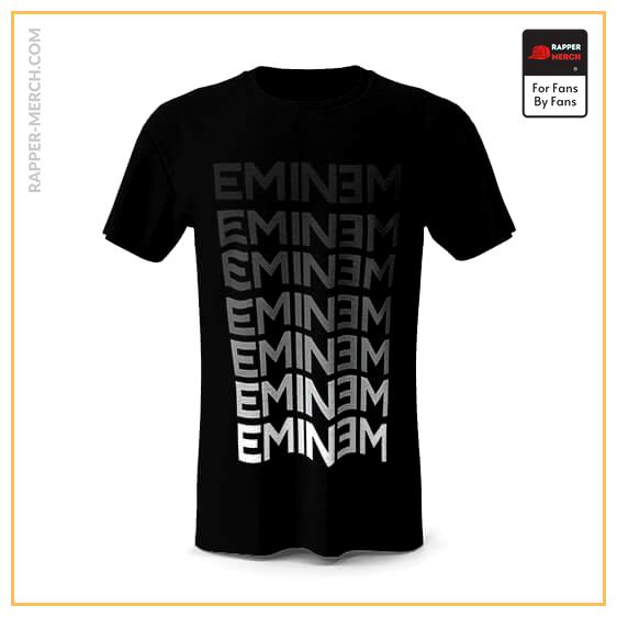 Minimalist Eminem Name Pattern Black T-Shirt RM0310