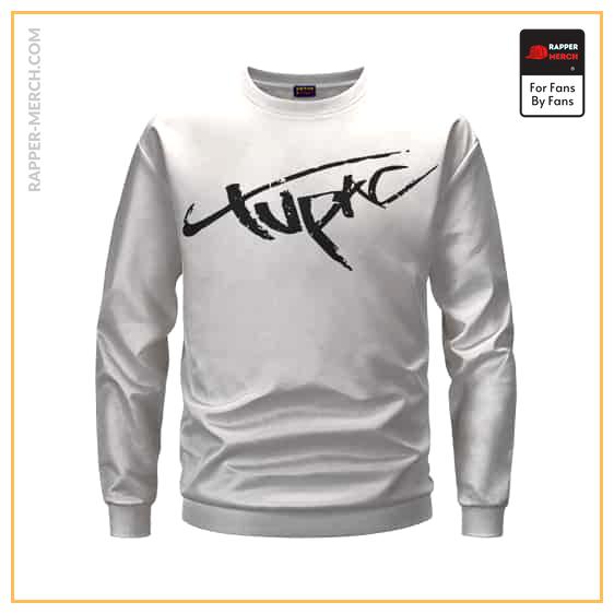 Minimalist Tupac Name Logo Art White Sweatshirt RM0310