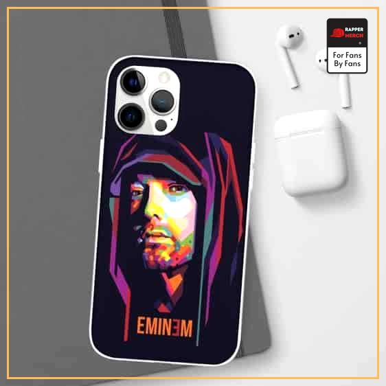 Multicolor Silhouette Art Eminem Navy Blue iPhone 12 Case RM0310