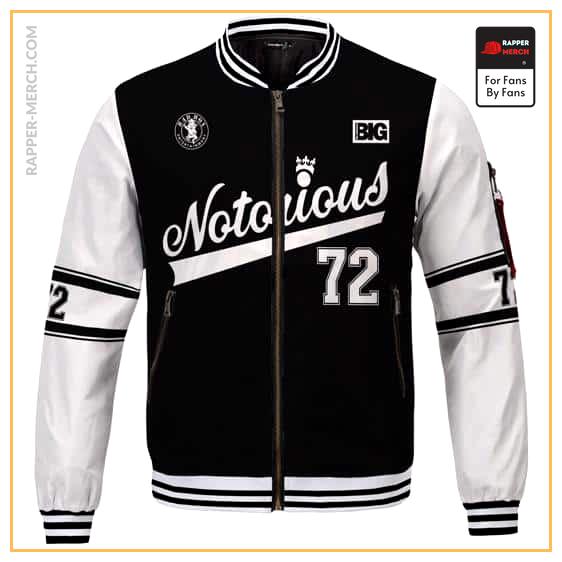 Notorious BIG 72 Tribute Black And White Varsity Jacket RP0310
